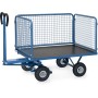 Chariot à mains Fetra avec 4 parois grillagées, 600 mm de hauteur, pneumatiques - vue détaillée