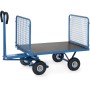 Chariot à mains Fetra avec 4 parois grillagées, 600 mm de hauteur, pneumatiques - vue technique