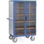 Chariot-caisse Fetra 750 kg, portes transparentes, avec TOTALSTOP, tôle d'acier galvanisé