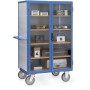 Chariot-caisse Fetra 750 kg, portes transparentes, avec TOTALSTOP, tôle d'acier galvanisé - vue détaillée