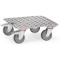 Carrello portabox Fetra con piattaforma in lamiera di alluminio quintetto, 500x500mm, 250kg
