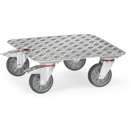Carrello portabox Fetra con piattaforma in lamiera di alluminio quintetto, 500x500mm, 250kg
