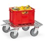 Carrello portabox Fetra con piattaforma in lamiera di alluminio quintetto, 500x500mm, 250kg - vista dettagliata
