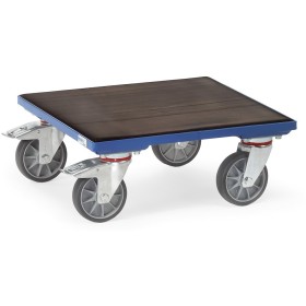 Fetra Kistenroller mit Holz-Plattform mit Riefengummi