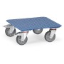 Chariot à roulettes Fetra avec plateforme en tôle striée 500x500mm