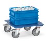 Chariot à roulettes Fetra avec plateforme en tôle striée 500x500mm - vue détaillée