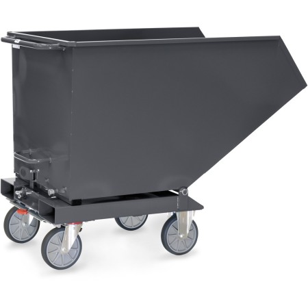Ribaltabile Fetra, 600 litri, capacità di carico 750 kg, Grigio