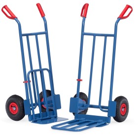 Carrello portapacchi Fetra, capacità di carico 250 kg, altezza 1150 mm, con pala in lamiera d'acciaio e ribaltabile