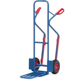 Fetra Paketkarre, Tragkraft 300 kg, Höhe 1300 mm, mit Stahlblech- und Klappschaufel