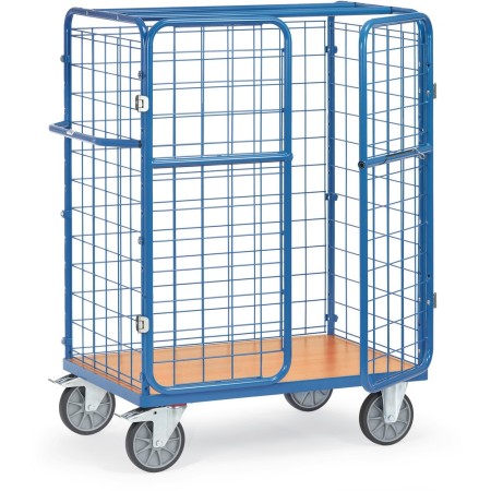 Carrello per pacchi Fetra con griglia in filo e porte a doppia anta, 1500mm