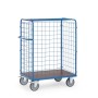 Fetra Paketwagen mit Drahtgitterwänden, 1550 mm, mit wasserfester Plattform