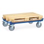 Chariot à palettes Fetra, 750 kg, 1200 x 800 mm, pneus en TPE, bleu - vue détaillée