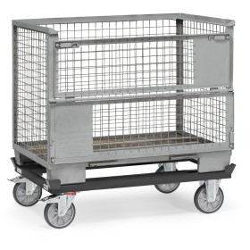 Carrello per pallet Fetra, 750 kg, 1200 x 800 mm, pneumatici in TPE, edizione grigia