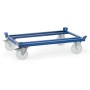 Fetra Paletten-Fahrgestell, Tragkraft 1050 kg, 1210 x 810 mm, blau, Polyamidräder