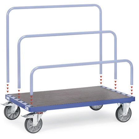 Fetra Plattenwagen für Einsteckbügel, Ladefläche 1200 x 800 mm, 750 kg