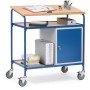 Fetra Carrello con piano di lavoro e armadio in acciaio, superficie di carico 1000 x 600 mm - vista dettagliata