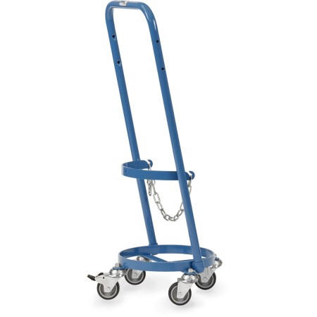 Carrello per bombole in acciaio Fetra, capacità di carico 80kg, per 1 bombola di propano da 11 Ltr