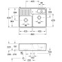 Villeroy & Boch Spülstein Doppelbecken 89,5 x 63 cm - technische Ansicht