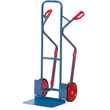 Fetra Stahlrohrkarre, Tragkraft 300 kg, Höhe 1300 mm, Gleitkufen, breite Schaufel - Detailansicht