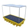 WOLFBAG Doppel-IBC Weichabgedeckte Auffangpalette 1140L Wanne - technische Ansicht