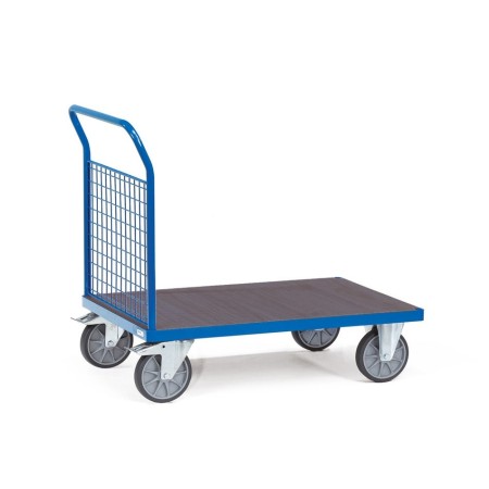 Chariot à paroi frontale Fetra, paroi en treillis métallique, plateforme étanche