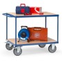 Fetra Tischwagen mit 2 Böden, blau, Tragkraft 500 / 600 kg - Detailansicht