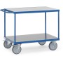 Chariot de table Fetra à 2 plateaux, plateformes en PVC rigide