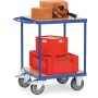 Fetra Tischwagen mit 2 Böden, Tragkraft 500 kg, blau - Detailansicht