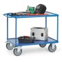 Chariot de table Fetra avec 2 bacs en tôle d'acier et rebord de 10 mm, capacité de charge 500 / 600 kg - vue détaillée