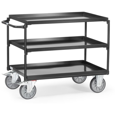 Fetra Tischwagen mit 3 Blechwannen, Grey Edition