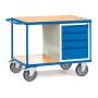 Chariot de table Fetra avec 4 tiroirs et 2 plateaux 1000 x 700 mm