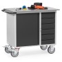 Fetra Werkstattwagen mit 1 Schrank, 6 Schubladen, Grey Edition - Detailansicht