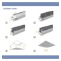 XXLED LED Linearstrahler 28W - HALLE DYNAMICS - UGR19 - für technische Decken - Pack 2 Stück - Detailansicht