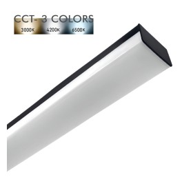 XXLED Lineare LED - Deckenaufbauleuchte 18W - BERGEN - Schwarz - PC - CCT - 59cm