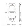 XXLED Solar-LED-Laterne 3X1 - 500 Lm - mit Bewegungssensor - technische Ansicht