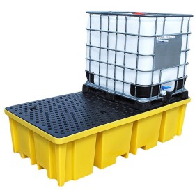 WOLFBAG Doppel-IBC-Auffangpalette inkl. Gitterrost 1150L Wanne für Vierwegestapler