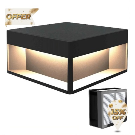 XXLED Solar-LED-Wegeleuchte - Wandmontiert - Quadratisch - Aluminium - 20x20cm -CCT
