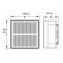 XXLED Solar-LED-Wegeleuchte - Wandmontiert - Quadratisch - Aluminium - 20x20cm -CCT - technische Ansicht