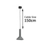 XXLED HARDNESS Concrete Pendelleuchte - Industrieller Stil - E14 - technische Ansicht