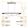 XXLED LED-Pendelleuchte 25W - SAIMI - 3500K - technische Ansicht