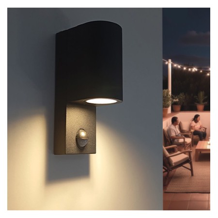 XXLED Applique LED Intérieur et Extérieur - IP65 - GU10 - Avec Détecteur de Mouvement PIR