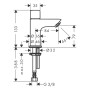 Robinet sur pied hansgrohe Logis 70 sans bonde - vue technique
