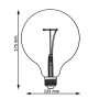 XXLED LED-Filament-Glühbirne - ORCHIDEA - 4W E27 - G125 - Bernstein - technische Ansicht