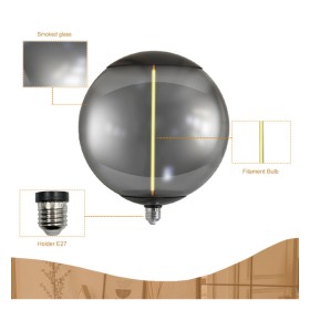 XXLED LED-Filamentlampe mit rauchfarbenem Glas BIG - 4W E27 - G250 - Bernstein