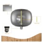 XXLED Lampadina a LED a filamento in vetro fumé BIG - 4W E27 - T220 - Ambra - vista tecnica