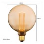 XXLED Lampada LED - Moderna - Cristallo d'Ambra - 4W - E27 - G125 - Dimmerabile - vista dettagliata