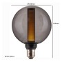 XXLED Lampe LED - Moderne - Verre - Fumée douce - 4W - E27 - G125 - vue technique