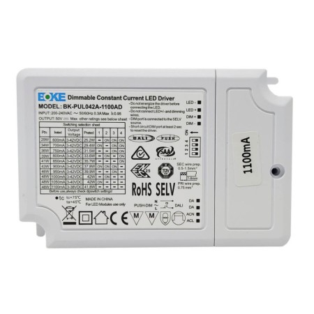 XXLED Dimmbare Treiber DALI 2 - PUSH - 25W - 42W BOKE | 3v-42v | 600mA-1100mA | IP20