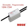 XXLED Alimentation programmable dimmable MOSO X6-075M pour luminaires LED jusqu'à 75 W - vue technique