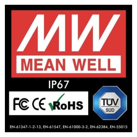 Alimentatore PROFESSIONALE 5V 25W 5A - MEANWELL - IP67 - TÜV